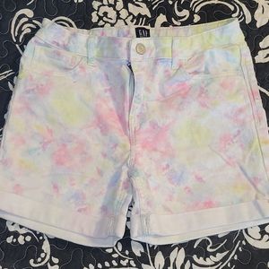 Girls TIE-DYE jean shorts, GAP